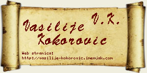 Vasilije Kokorović vizit kartica